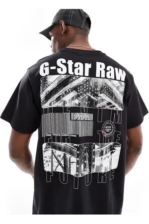 G-Star Oversized T-shirt med stregkodeprint på brystet og ryggen