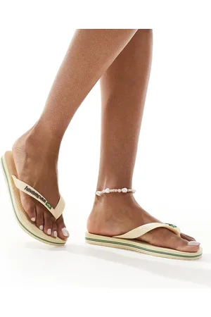 Havaianas Smørcremesgule klipklappere med Brasilien-logo-Neutral