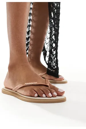 Havaianas Rosaguldfarevde klipklappere med smalle stropper og spids tå