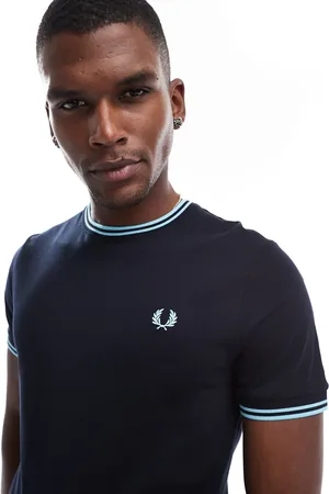 Fred Perry Marineblå twin tipped t-shirt fra