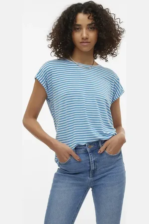 VERO MODA Oversized T-shirt med blå