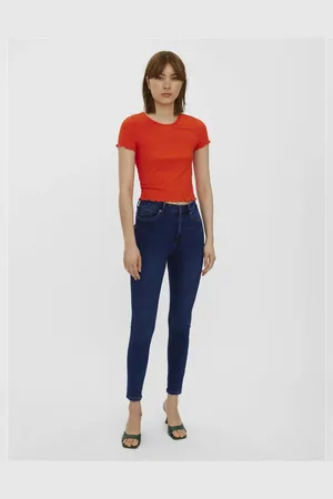 VERO MODA Mørkeblå jeans i denim i skinny fit