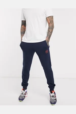JACK & JONES Originals - Marineblå joggingbukser med badgelogo