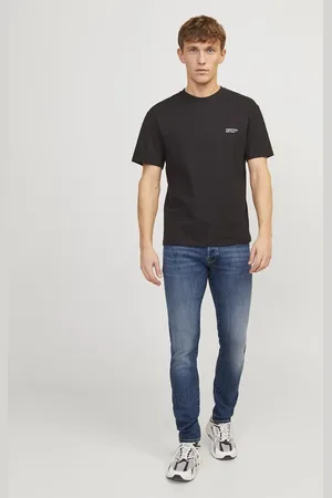 JACK & JONES Blå smalle jeans i denim