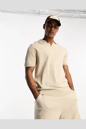 SELECTED Beige strikket polo - Del af sæt-Neutral