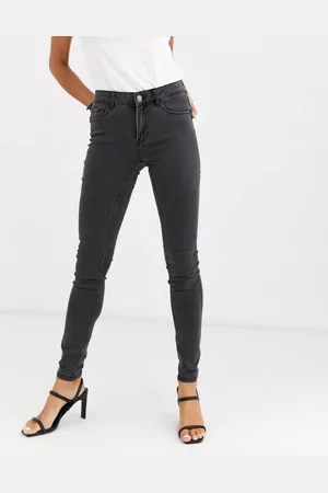 VERO MODA Mørkegrå shape-up jeans i skinny pasform