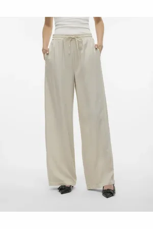 VERO MODA Grå/beige bukser-Sølv