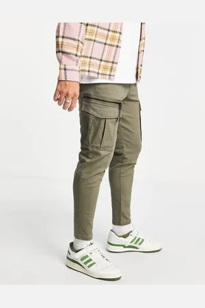 JACK & JONES Kakifarvede tapered cargobukser-Grøn