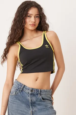 adidas Croptop med tre gule striber