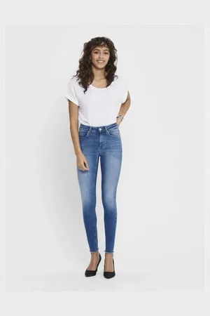 ONLY Mellemblå jeans i denim i skinny fit