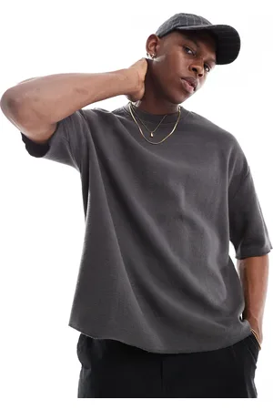 Bershka Forvasket T-shirt med vaffeltekstur