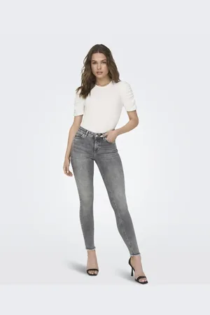 ONLY Grå jeans i denim i skinny fit