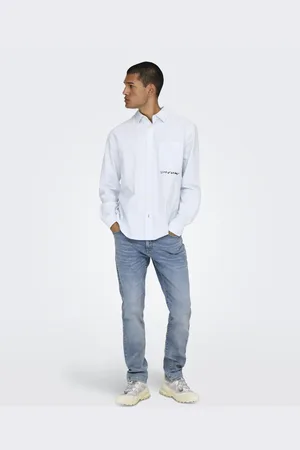 Only & Sons ONLY &SONS - Mellemblå jeans i denim i slim fit