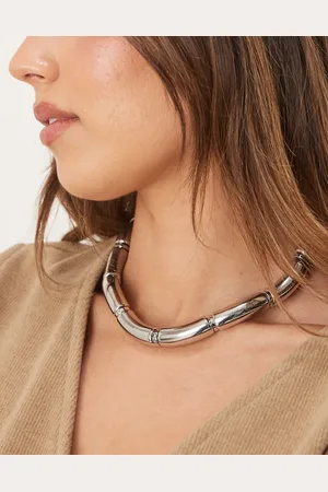 ASOS Sølvfarvet statement-choker med rørformet design