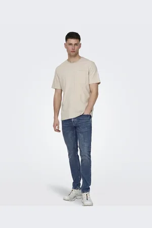 Only & Sons Mellemblå jeans i denim i skinny fit