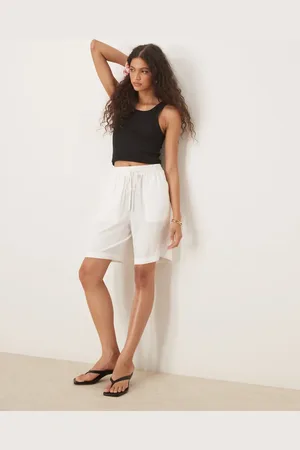 SELECTED Femme - Hvide hørshorts