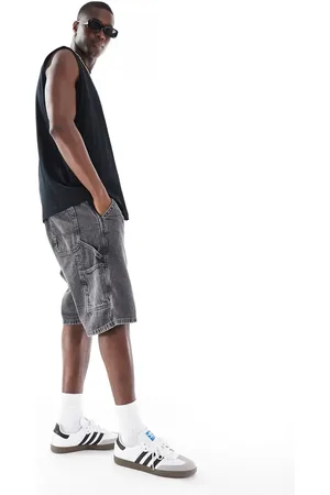 JACK & JONES Baggy og sorte tømrer-shorts i denim