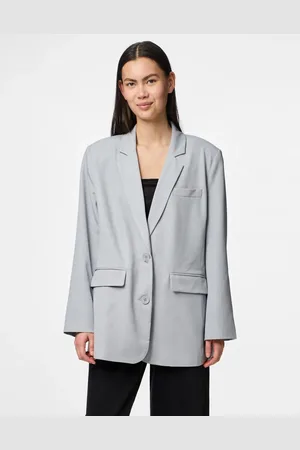 Pieces® Meleret lysegrå blazer