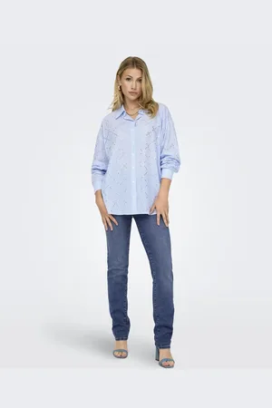 ONLY Mellemblå jeans i denim i slim fit