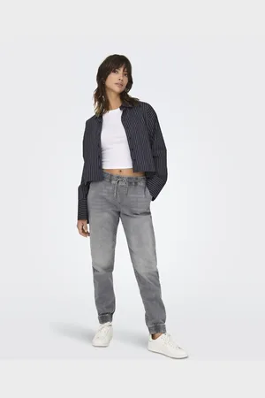 ONLY Lysegrå jeans i denim i slim fit