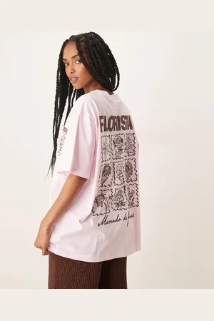 ASOS Oversized T-shirt med kirsebærblomst-grafik-Lyserød