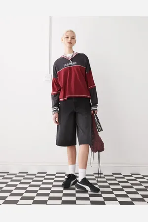 COLLUSION Vasket sorte jorts i denim