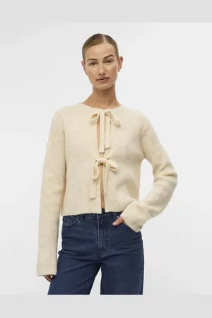 Object Sandskalsbeige cardigan-Hvid