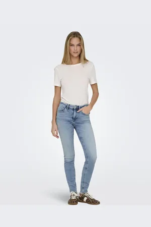 ONLY Mellemblå jeans i denim i skinny fit