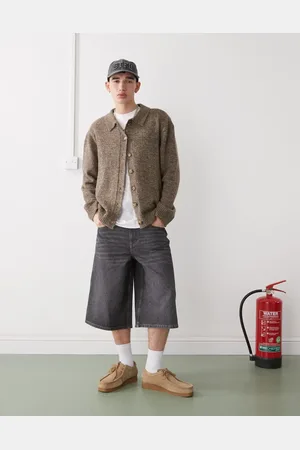 COLLUSION Vasket sorte posede skater-jorts i denim