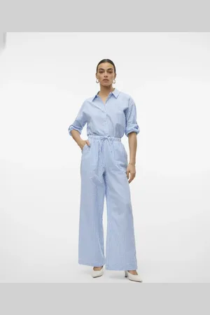 VERO MODA Lyseblå bukser med vide ben