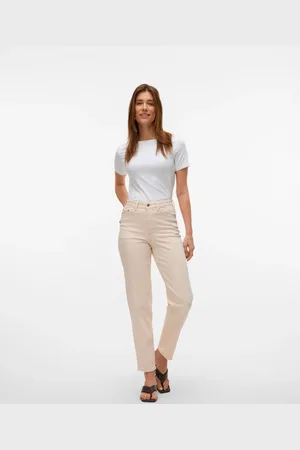 VERO MODA Råhvide mom-jeans-Neutral