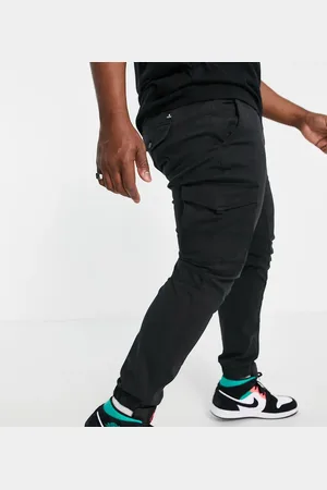 JACK & JONES Intelligence Plis - Sorte cargobukser