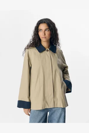 Object Trenchcoat i twill-Grøn