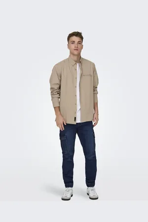 Only & Sons Mørkeblå jeans i denim i slim fit