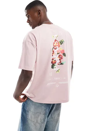 ASOS Oversized lyserød T-shirt med grafisk blomsterlogo