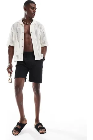 Brave Soul Sorte shorts med tekstur