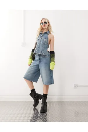 COLLUSION Vaskede jorts i denim i vintage-stil-Blå