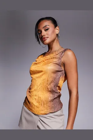 River Island Top med vandfaldsudskæring og ombre-design i krølstof