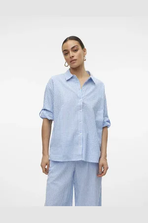 VERO MODA Lyseblå skjorte med striber
