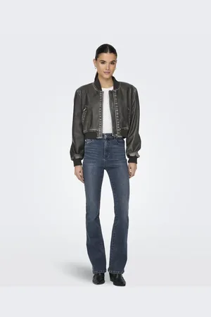 ONLY Mørkeblå jeans i denim med svaj