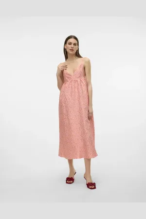 VERO MODA Ferskenfarvet kjole-Multifarvet
