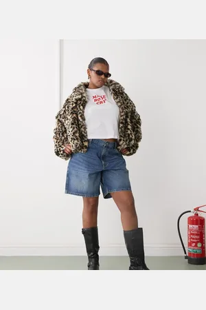 COLLUSION Plus - Blå dad-shorts i denim