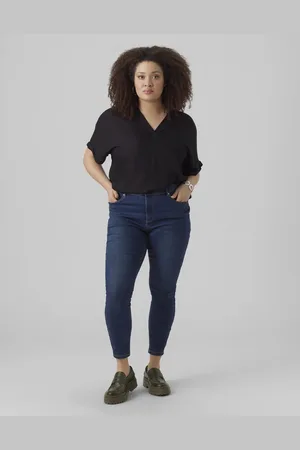 VERO MODA Mørkeblå skinny-jeans i denim