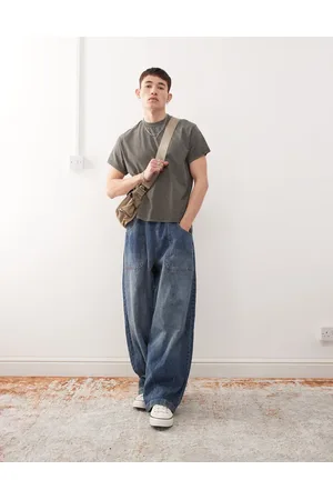 Reclaimed Kakigrøn smal cropped T-shirt i firkantet pasform