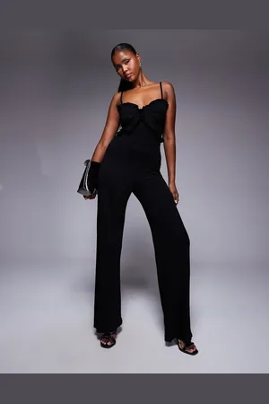 ASOS Jumpsuit med cami-stropper, vide ben og flæser