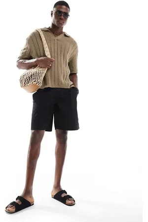 Only & Sons Sorte chinoshorts i løstsiddende pasform