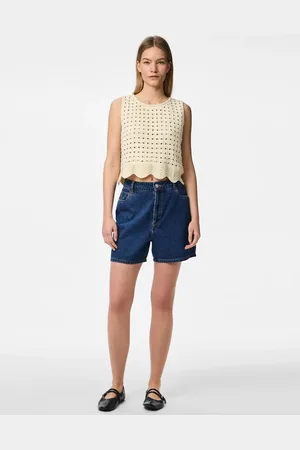 Pieces® Mellemblå shorts i denim