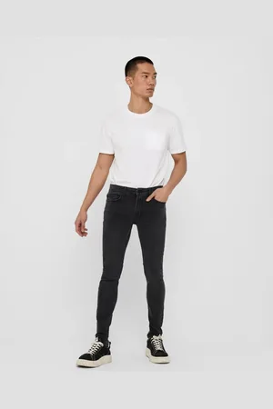 Only & Sons Grå jeans i denim i skinny fit