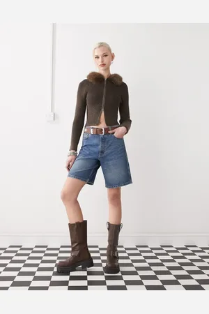 COLLUSION Blå dad-shorts i denim