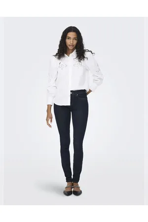 ONLY Mørkeblå jeans i denim i skinny fit